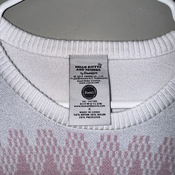 NWT Hello Kitty Ski Club Snow Angel Crew Sweatshirt Woman Junior S Pink Sanrio - Picture 4 of 7